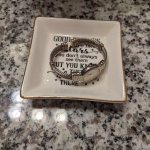 Women's gold and silver bracelet watch